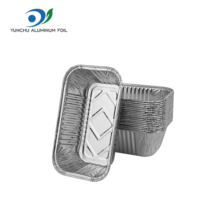 Rektangulär luft fryer grill silver aluminiumfolie containrar
