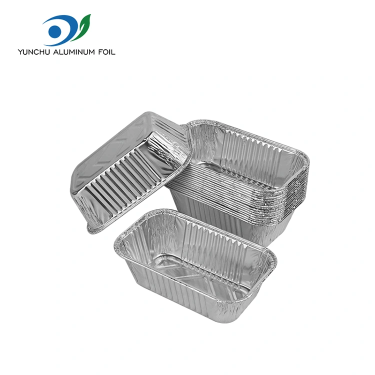 Rektangulär luft fryer grill silver aluminiumfolie containrar