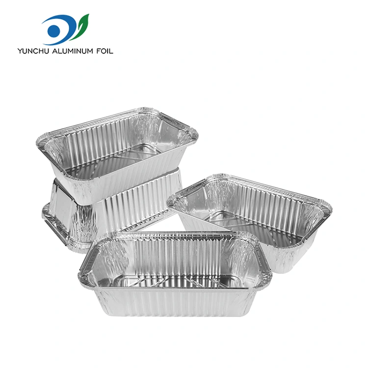 Rektangulär luft fryer förpackning av silveraluminiumfoliebehållare Rektangulär luft fryer förpackning av silveraluminiumfoliebehållare