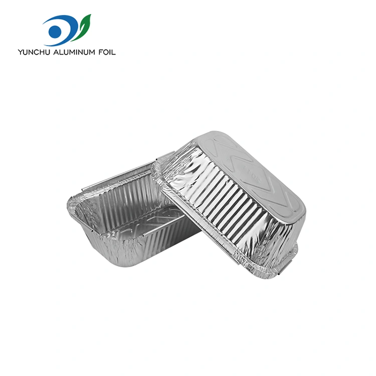 Rektangulära bakade ris silver aluminiumfoliebehållare