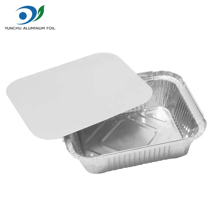 Rektangulära bakade ris silver aluminiumfoliebehållare
