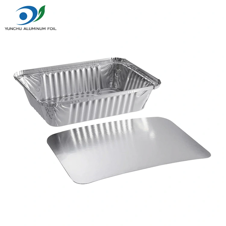 Rektangulära bakade ris silver aluminiumfoliebehållare