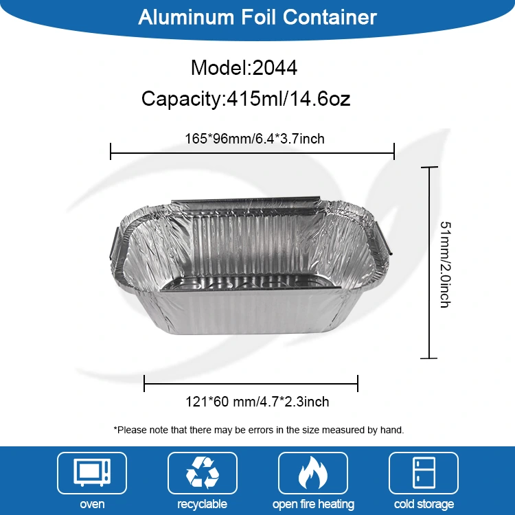 Rektangulära bakade ris silver aluminiumfoliebehållare