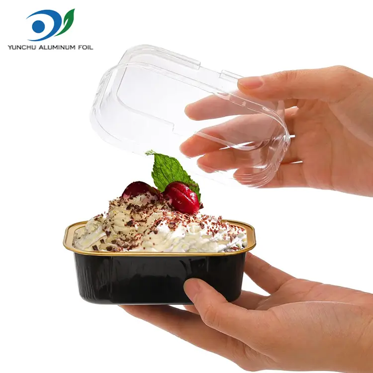 Rektangulär bakfärgsmoftwall aluminiumfoliebehållare Rektangulär bakfärgsmoftwall aluminiumfoliebehållare