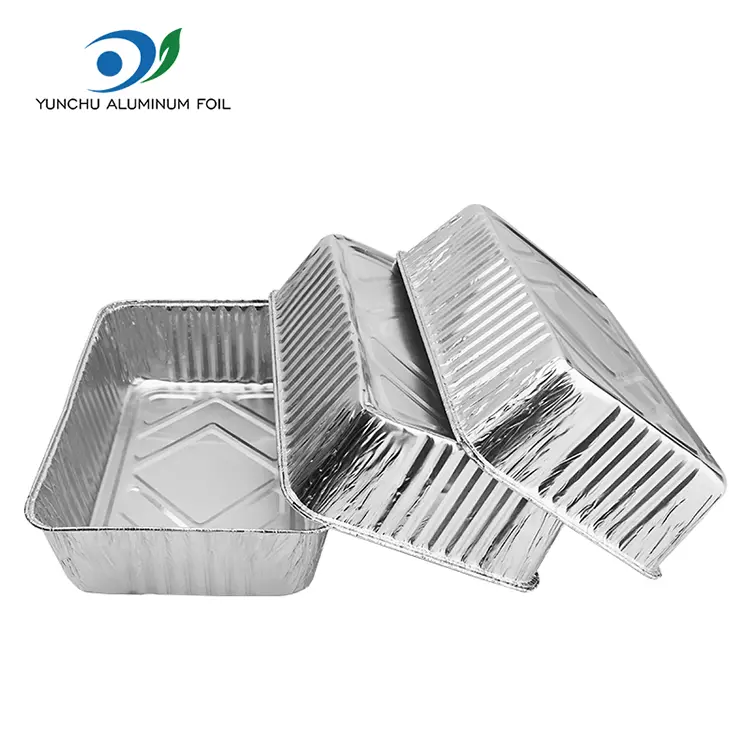 Rektangulärt brödavtagning Silver aluminiumfoliebehållare
