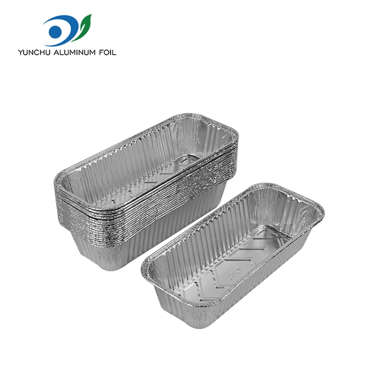 Rektangulärt brödbricka bakplåt silver aluminiumfoliebehållare