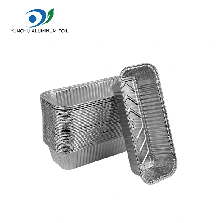 Rektangulärt brödbricka bakplåt silver aluminiumfoliebehållare