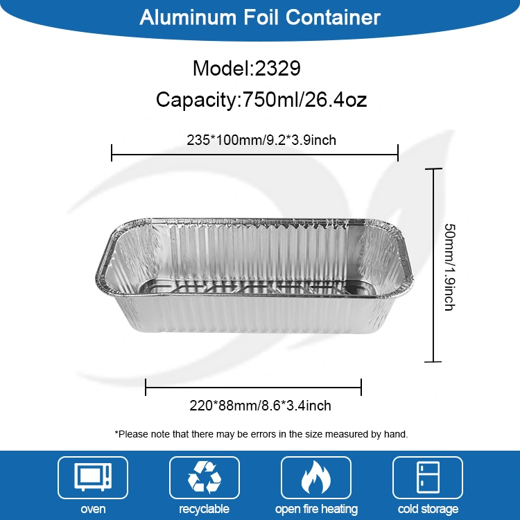 Rektangulärt brödbricka bakplåt silver aluminiumfoliebehållare