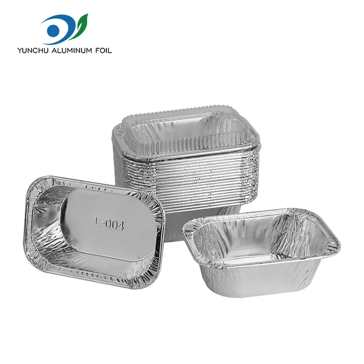 Rektangulär kakbakning Silver aluminiumfoliebehållare Rektangulär kakbakning Silver aluminiumfoliebehållare