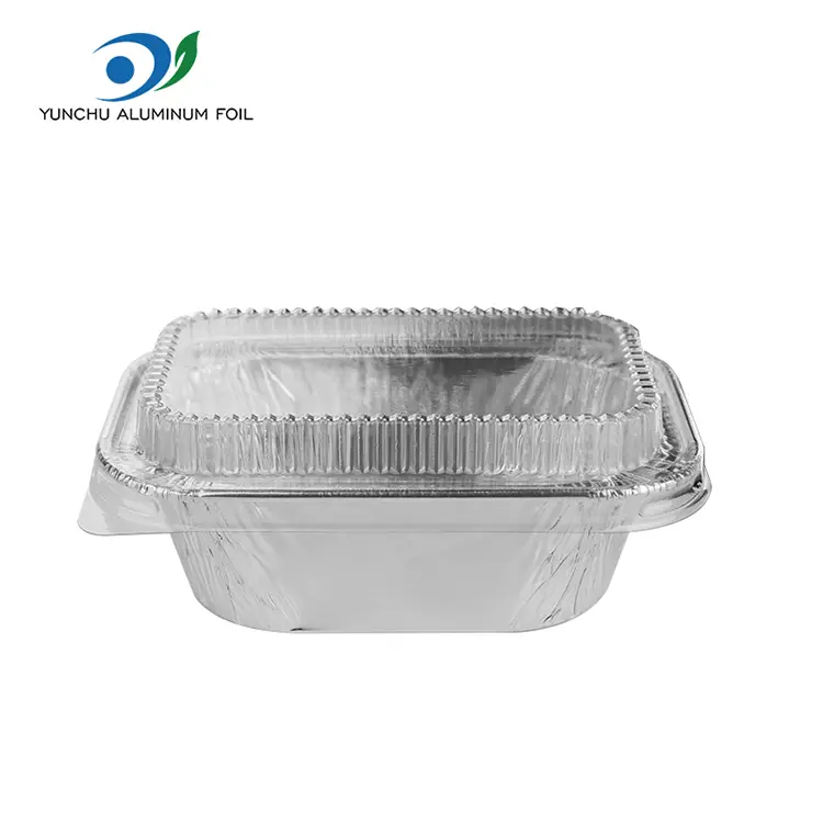 Rektangulär kakbakning Silver aluminiumfoliebehållare