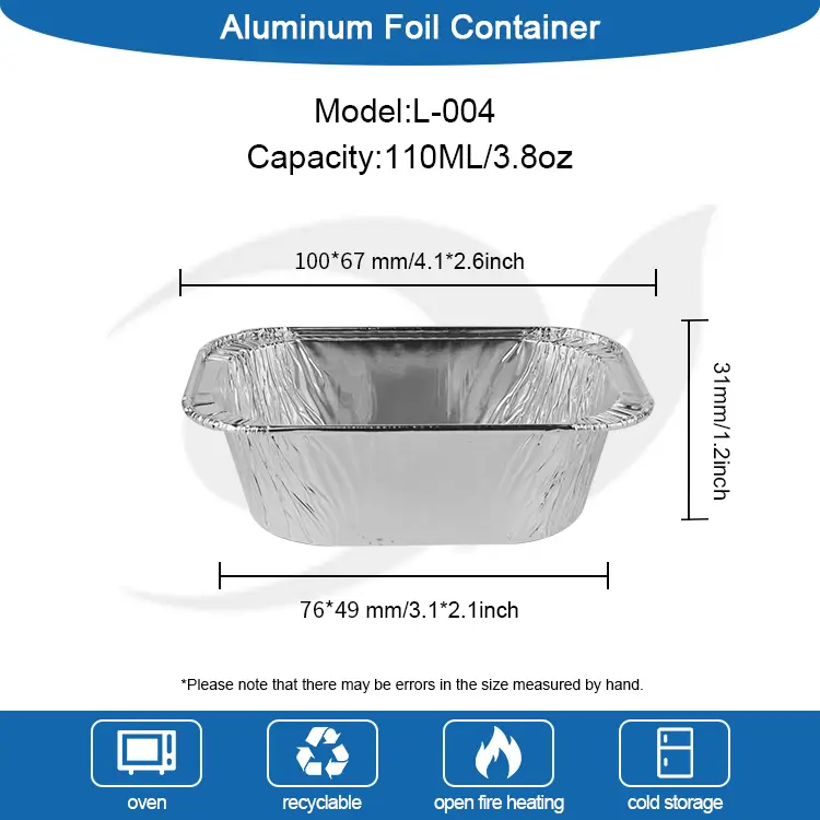 Rektangulär kakbakning Silver aluminiumfoliebehållare