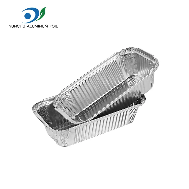 Rektangulär ugns bakning takeaway silver aluminiumfoliebehållare