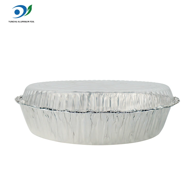 Rund luft fryer varm potten silver aluminium folie mat behållare
