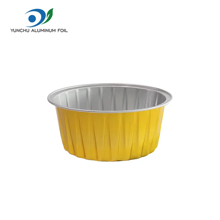 Runda bakade kakor smidiga aluminiumfoliebehållare Runda bakade kakor smidiga aluminiumfoliebehållare