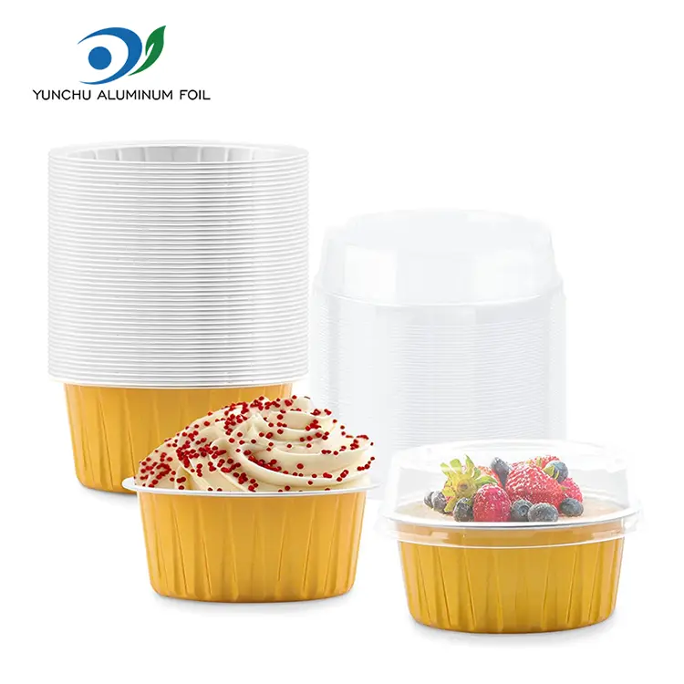 Runda bakade kakor smidiga aluminiumfoliebehållare