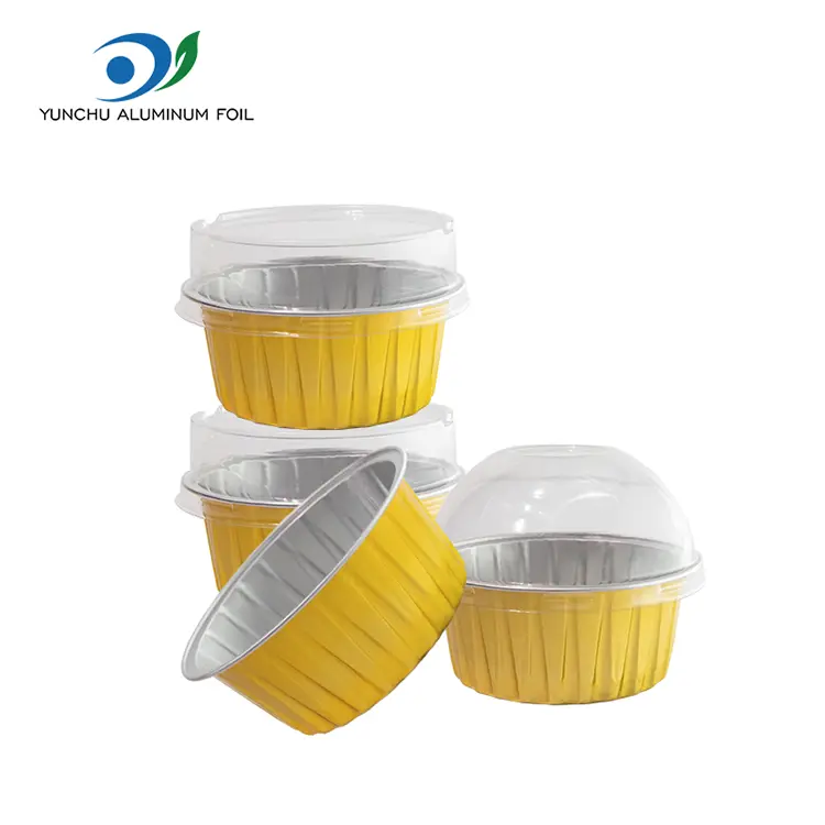 Runda bakade kakor smidiga aluminiumfoliebehållare