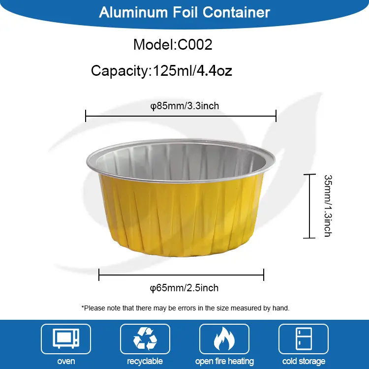 Runda bakade kakor smidiga aluminiumfoliebehållare