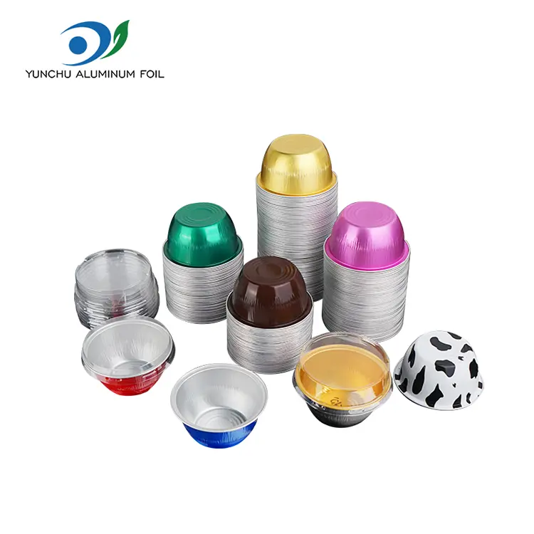 Rund kaka färg smidig vägg aluminiumfolie containrar