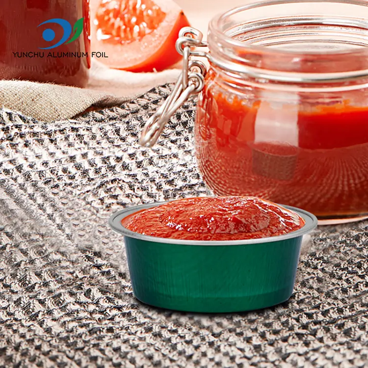 Rund dessert bakningskoppar smidig aluminiumfoliebehållare