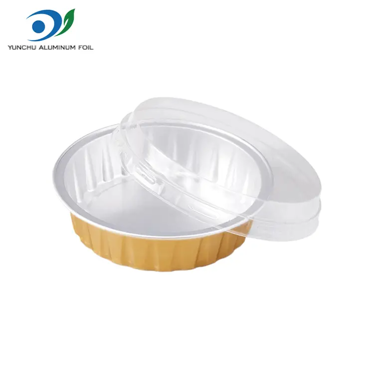 Round Golden Baking Smoothwall aluminiumfoliebehållare