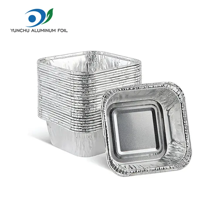 Square Air Fryer Baking Silver aluminiumfoliebehållare
