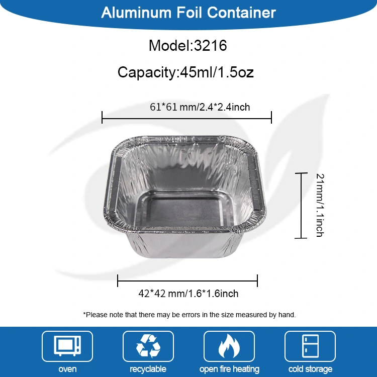 Square Air Fryer Silver aluminiumfoliebehållare