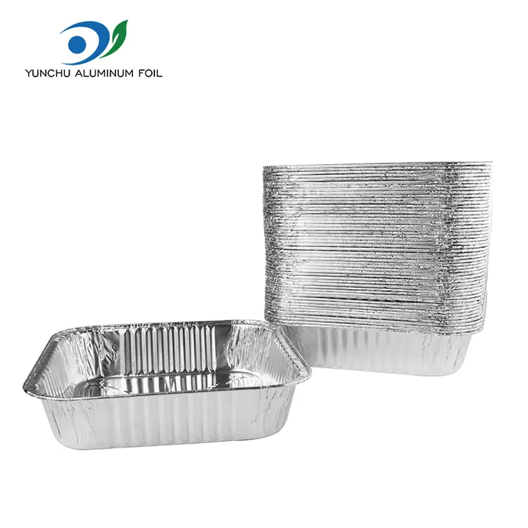 Fyrkantiga avhämtningsbehållare av aluminiumfolie för matförpackningar och catering