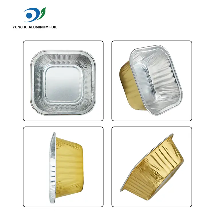 Square Baking Cakes Smoothwall aluminiumfoliebehållare