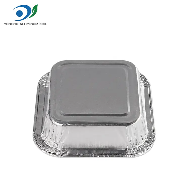 Square Cake Air Fryer Silver aluminiumfoliebehållare