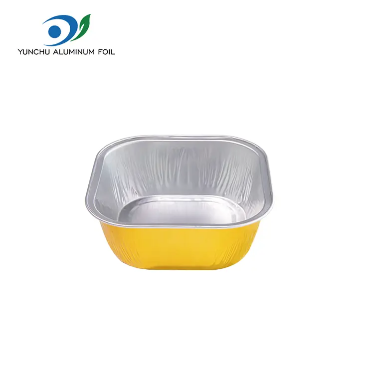 Square Color Baking Smoothwall aluminiumfoliebehållare