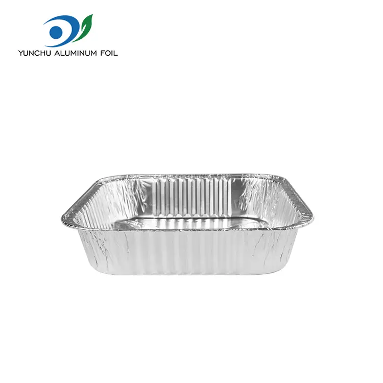 Fyrkantig takeaway silver aluminiumfoliebehållare