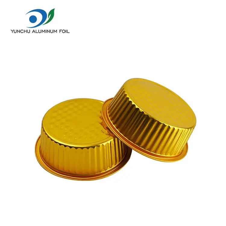 Takeaway liten varm potten gyllene runda aluminiumfoliebehållare